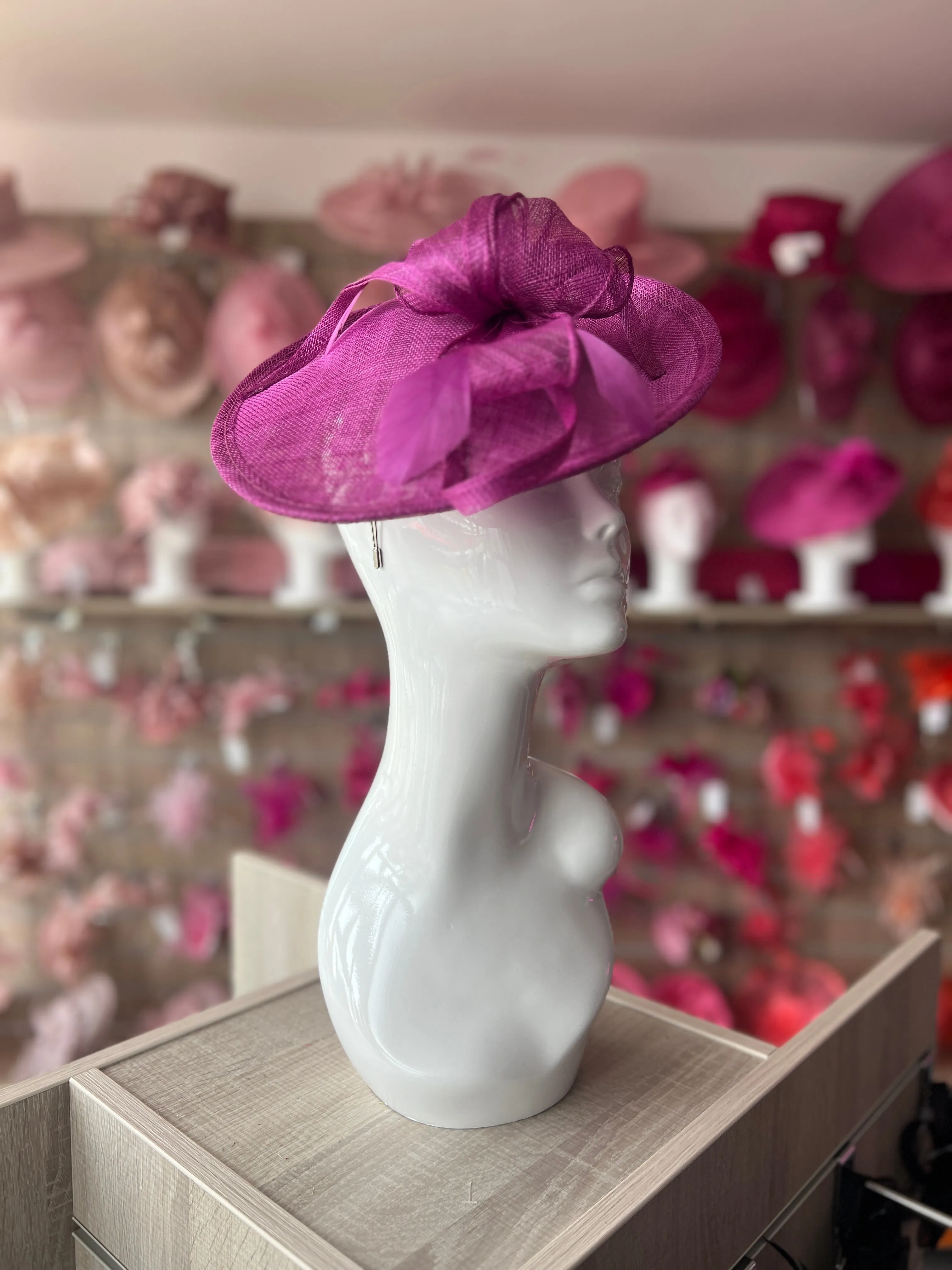 Grape Teardrop Disc Fascinator