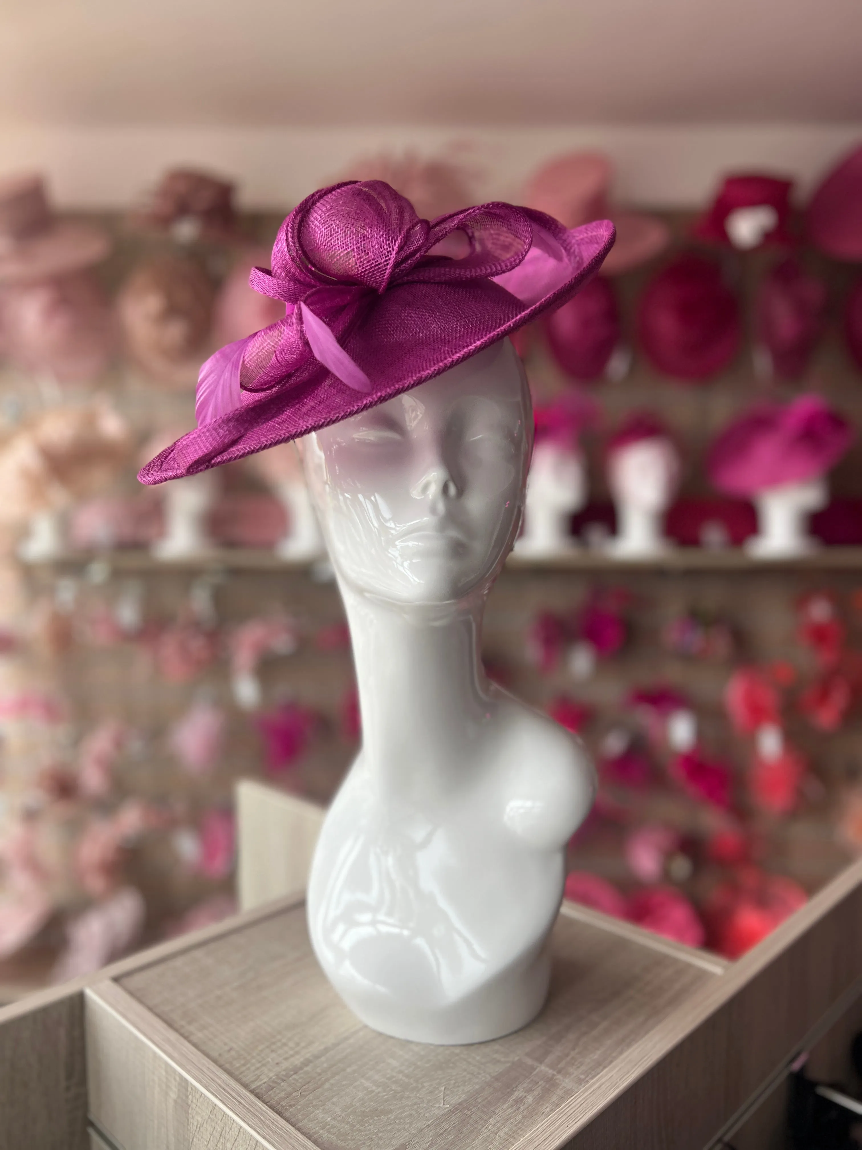 Grape Teardrop Disc Fascinator