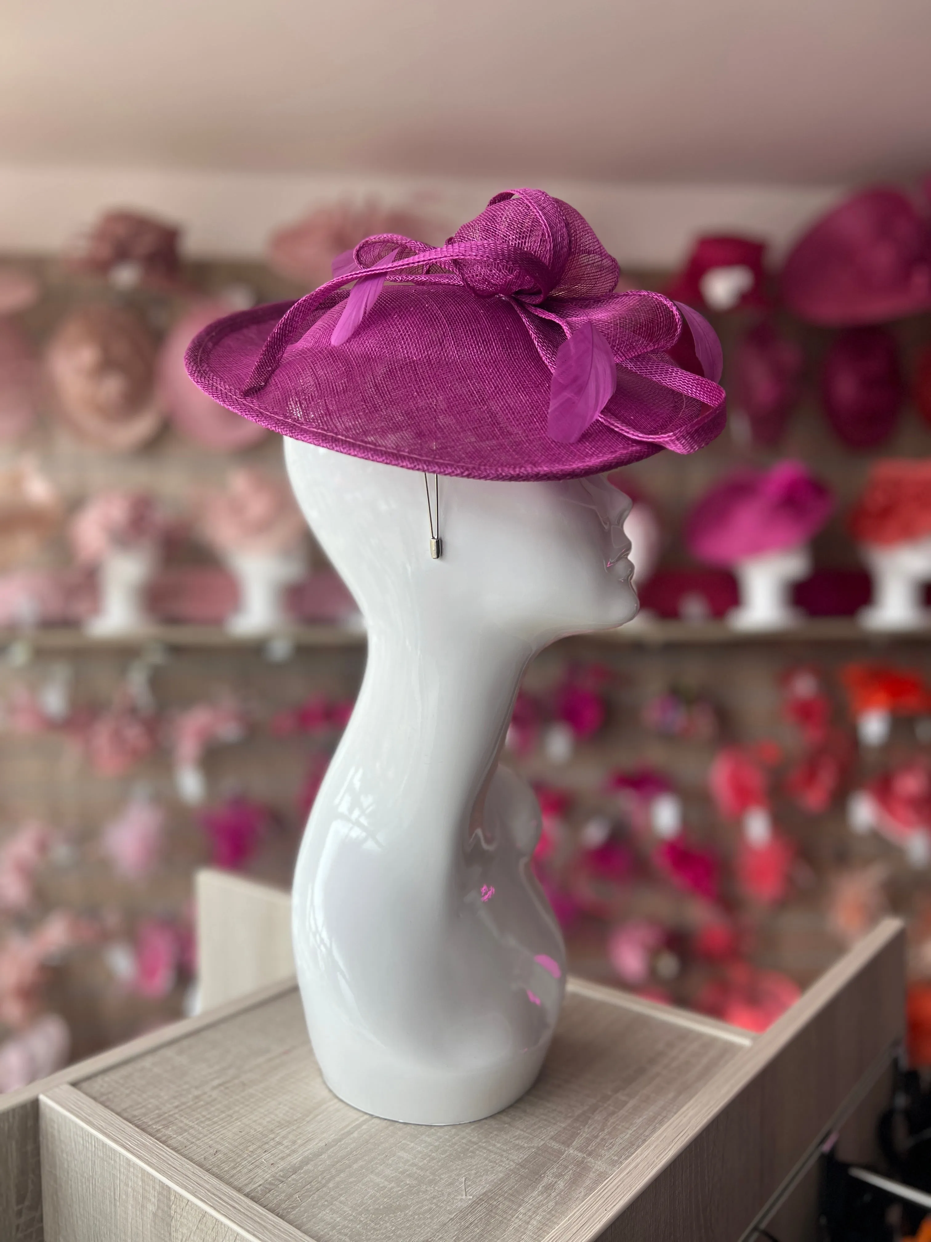 Grape Teardrop Disc Fascinator