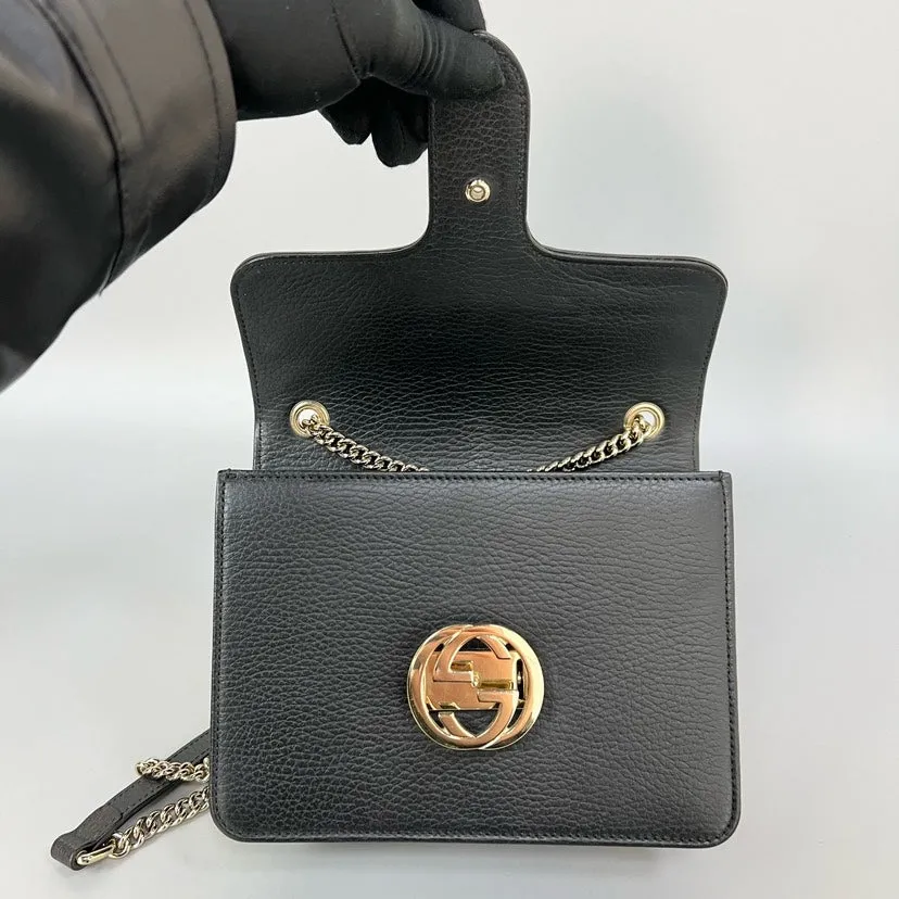 Gucci GG Marmont Black Leather Mini Crossbody Bag XJ10765