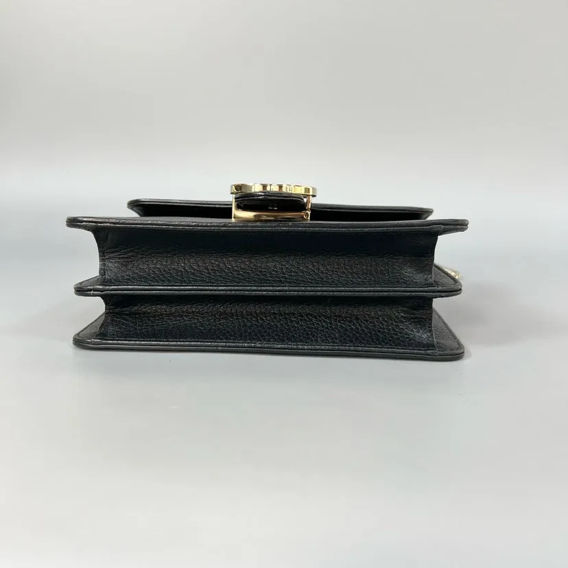 Gucci GG Marmont Black Leather Mini Crossbody Bag XJ10765