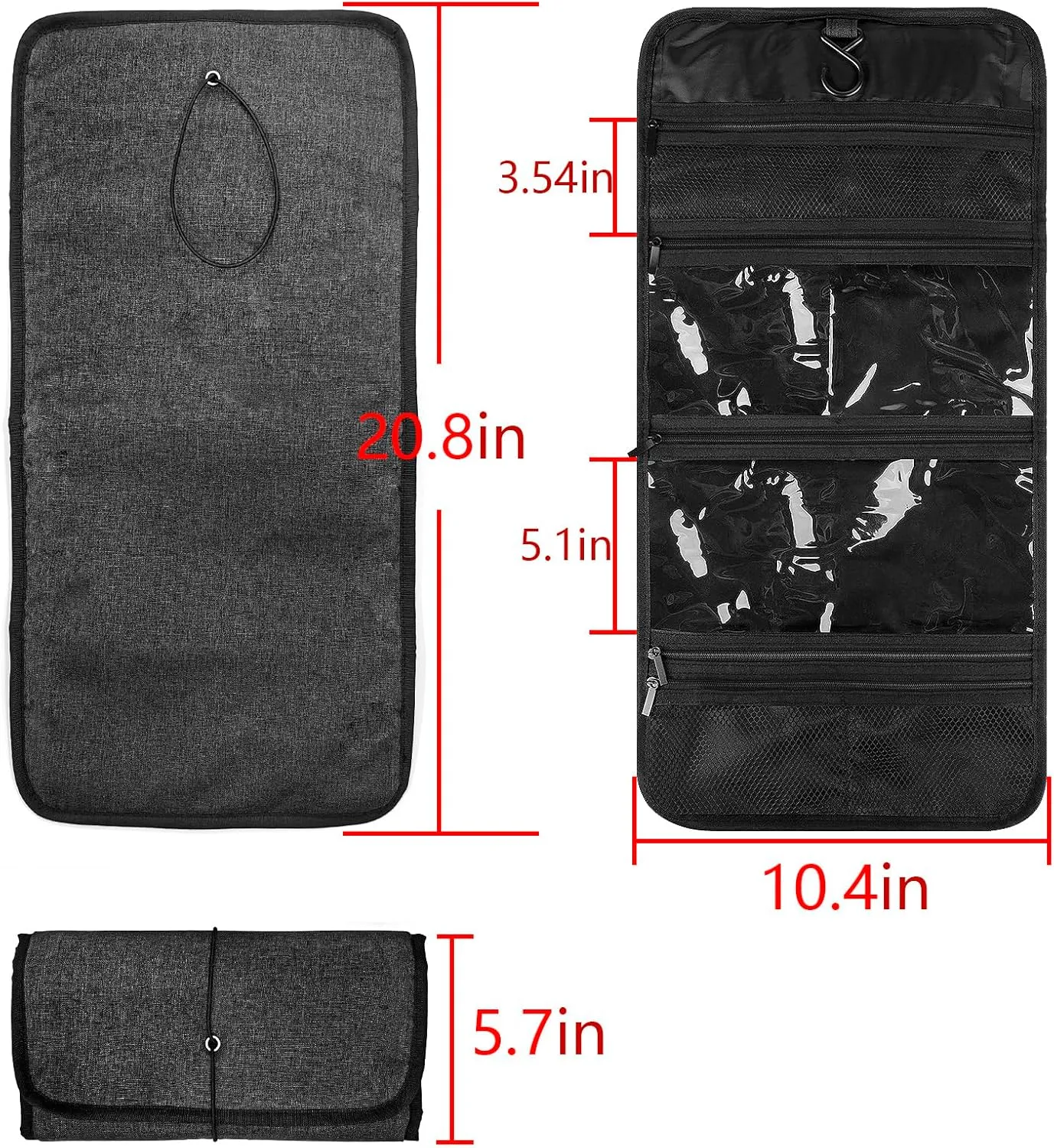 Guitar Accessory Organizer Bag, Foldable Easy Access Pockets Case, Picks, Strap, Capo, Strings Holder Storage (Iron)