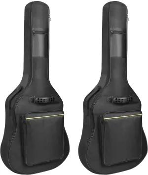 Guitar Bags, 2 Pack Guitar Gig Bag, 38 40 41 inch Electric Guitar Case, Waterproof Oxford Electric Guitar Gig Bag, Two Pockets, for Acoustic Classical Guitar, Ukulele, Bass Guitar(2 Pack)