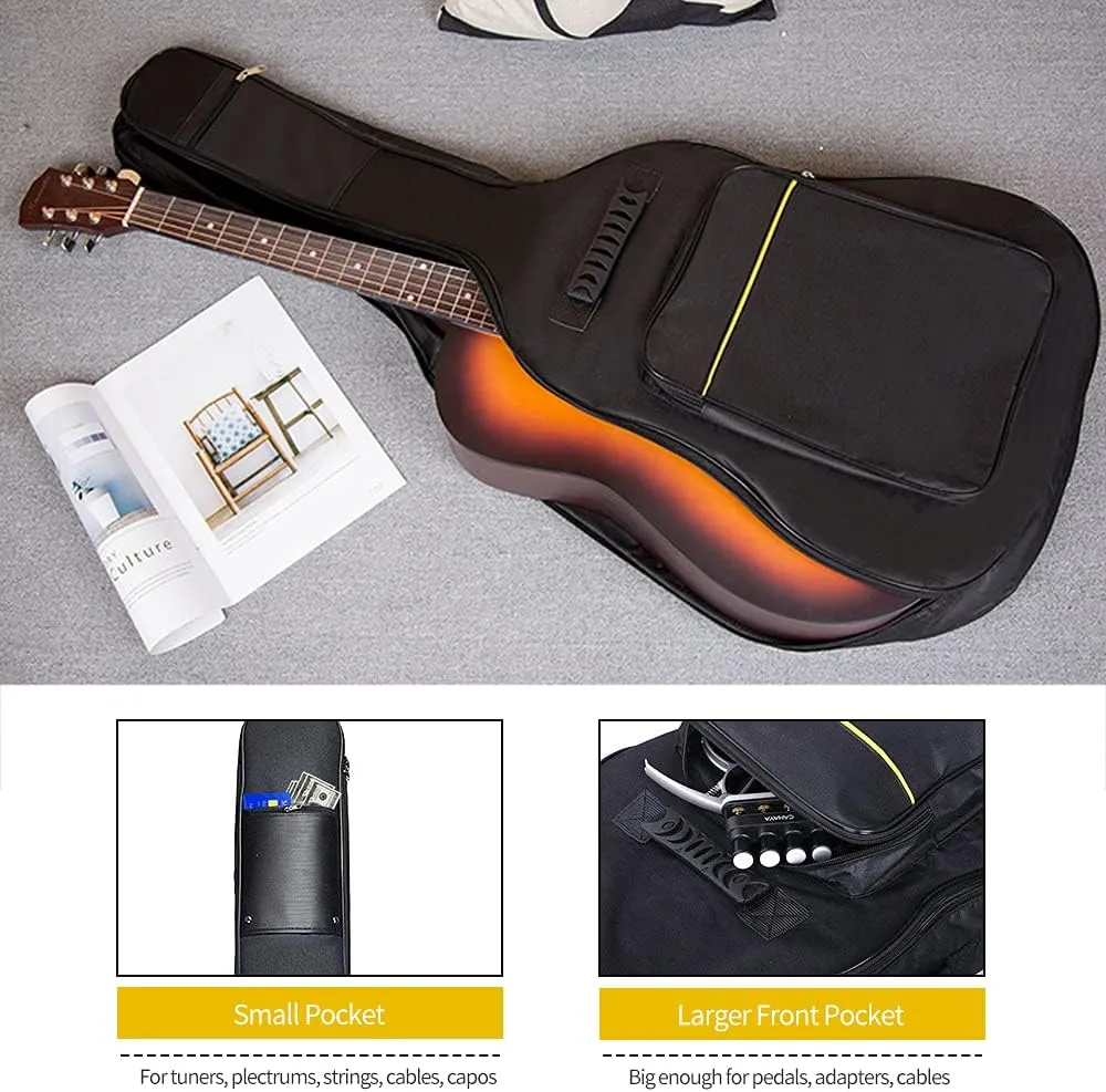 Guitar Bags, 3 Pack Guitar Gig Bag, 38 40 41 inch Electric Guitar Case, Waterproof Oxford Electric Guitar Gig Bag, Two Pockets, for Acoustic Classical Guitar, Ukulele, Bass Guitar(3 Pack)