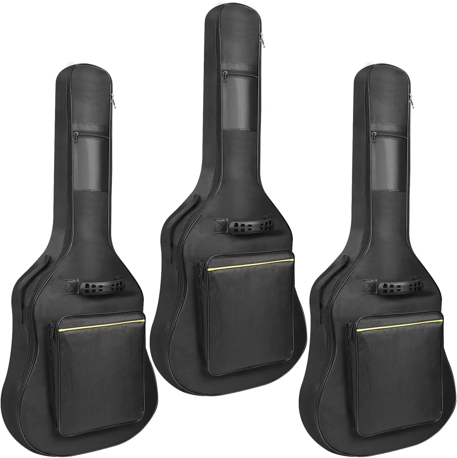 Guitar Bags, 3 Pack Guitar Gig Bag, 38 40 41 inch Electric Guitar Case, Waterproof Oxford Electric Guitar Gig Bag, Two Pockets, for Acoustic Classical Guitar, Ukulele, Bass Guitar(3 Pack)