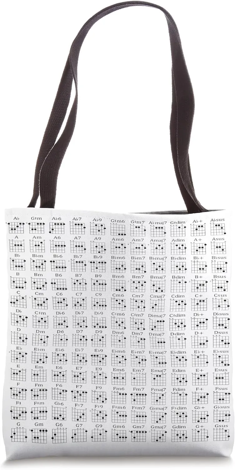 Guitar Chords Chart, Guitar Teacher Player Tote Bag