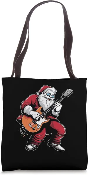 Guitar Christmas Musical Santa Claus Musician Guitarist Tote Bag