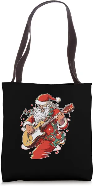 Guitar Christmas Musical Santa Claus Musician Guitarist Tote Bag