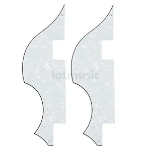Guitar Parts 2 Electric Bass Guitar Lefty Left Handed Pickguard for Hofner 4 Ply White Pearl