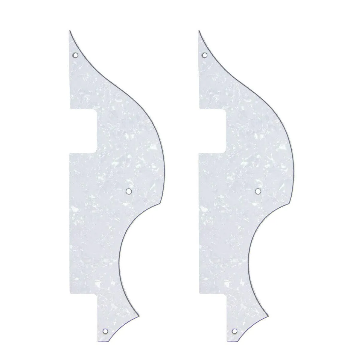 Guitar Parts 2 Pcs White Pearl Electric Bass Guitar Pickguard Scratch Plate for Hofner 4 ply