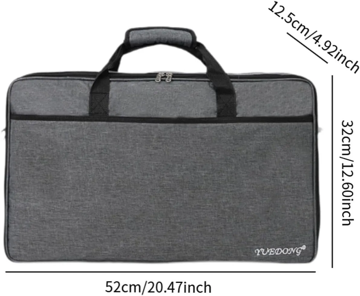 Guitar Pedal Board Bag Crossbody Bag Travel Case Pedalboard Zipper Pouch for Rehearsals, 52x32x12.5cm