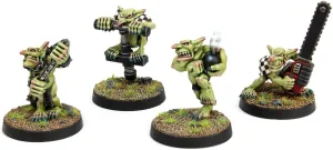 Gutrot Greenskins – Goblin Special Star Players x 4-28mm Scale Fantasy Football Miniature Mini Figure Blood Bowl Paintable Collectible Painting