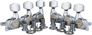 Guyker 6Pcs Guitar Locking Tuners (3L   3R Handed) - 1:21 Ratio Lock String Tuning Key Pegs Machine Heads with Hexagonal Handle Replacement for LP SG Style Electric, Folk or Acoustic Guitars - Chrome