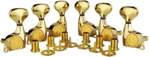 Guyker 6Pcs Guitar Machine Heads (3L   3R) – 1:21 Sealed Tuning Key Pegs Tuners Set Replacement for ST Tele SG Style Electric or Acoustic Guitars – Golden