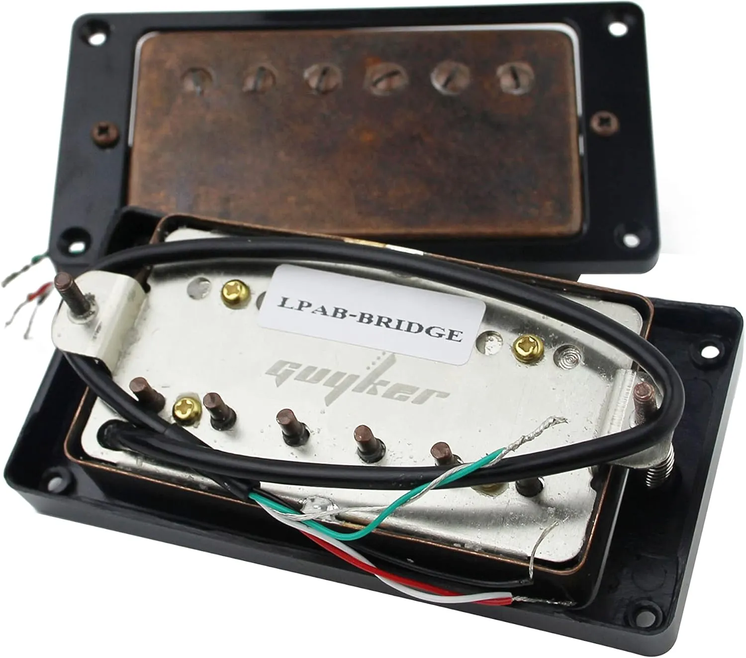 Guyker Guitar Humbucker Pickups Set - Double Coil Neck and Bridge Pickup Replacement Parts for LP 6 String Electric Guitar (Bronze)
