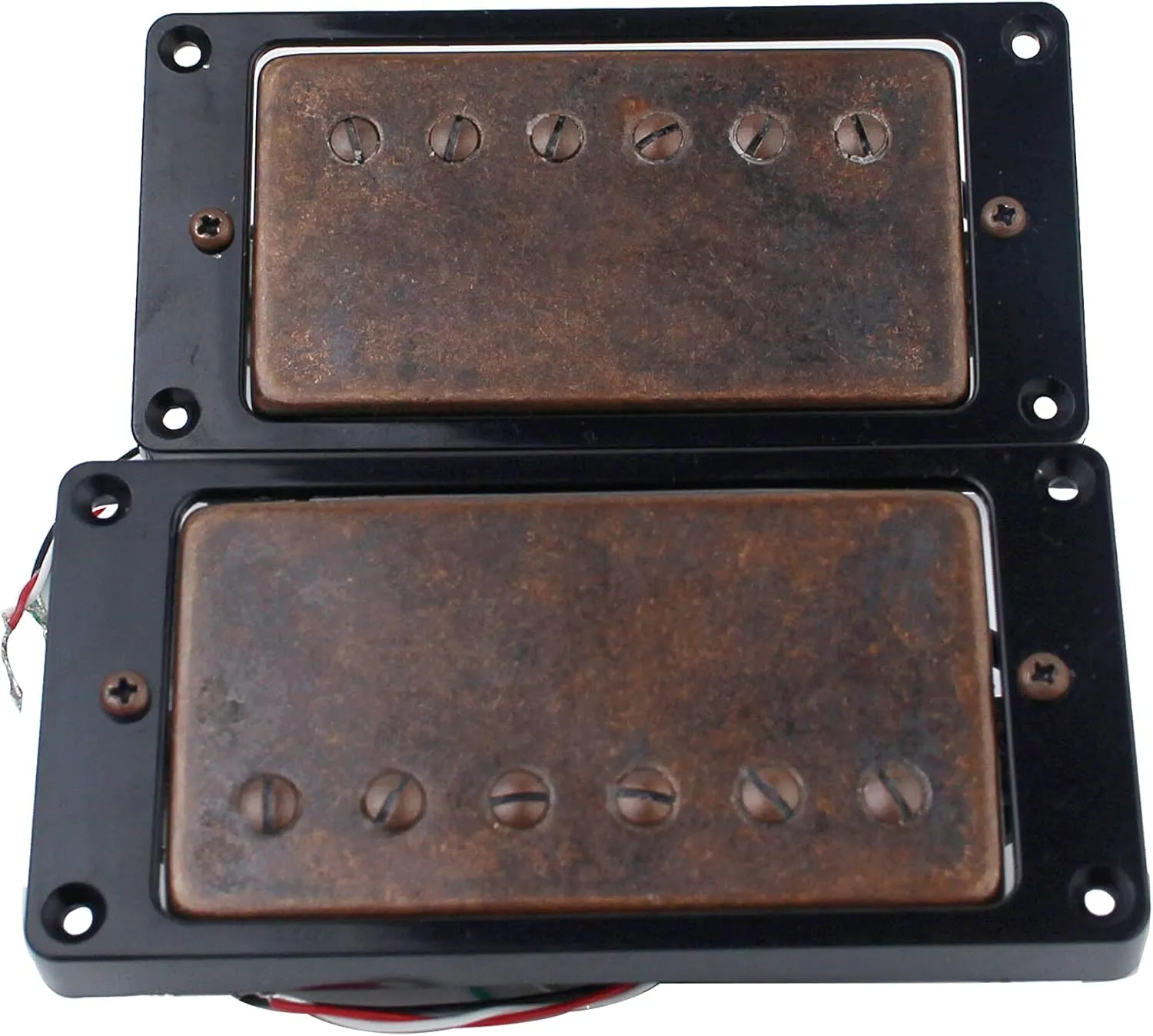 Guyker Guitar Humbucker Pickups Set - Double Coil Neck and Bridge Pickup Replacement Parts for LP 6 String Electric Guitar (Bronze)