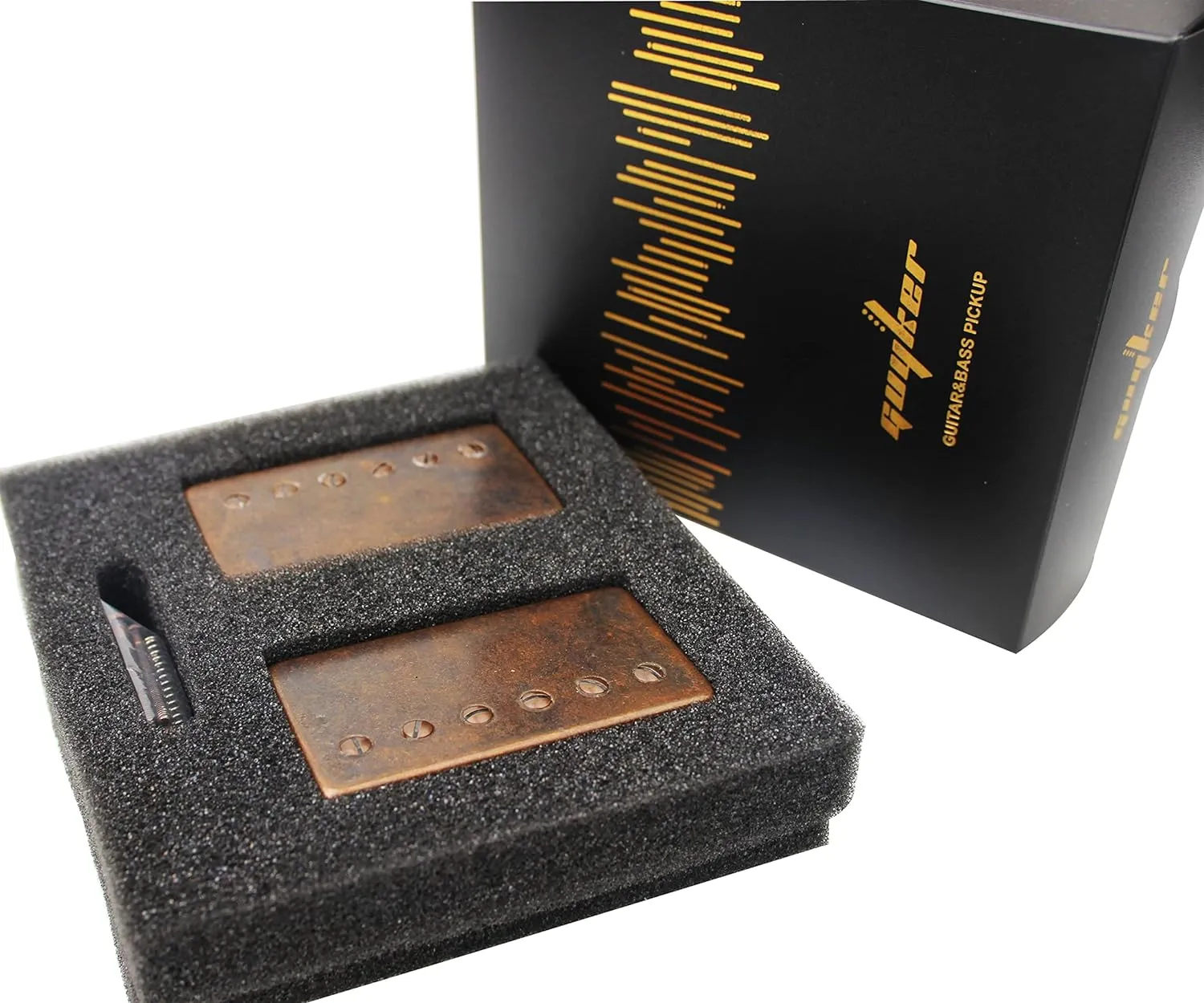 Guyker Guitar Humbucker Pickups Set - Double Coil Neck and Bridge Pickup Replacement Parts for LP 6 String Electric Guitar (Bronze)