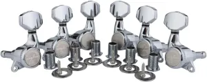 Guyker Guitar Locking Tuners (3L   3R Handed) - 1:18 Ratio Lock String Tuning Key Pegs Machine Heads with Hexagonal Handle Replacement for LP SG Style Electric, Folk or Acoustic Guitars- Chrome