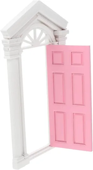 HANABASS 1pc Miniature Door Fairy Garden Door Dollhouse Window Decor 1:12 Scale Mini House Adornment