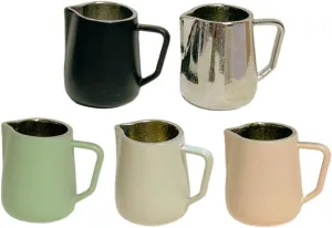 HANABASS 2sets 5pcs Mini Milk Frothing Cups Tiny Coffee Mugs for Dollhouse Accessories Realistic Miniature Jugs Almond and Natural Color for 5pcs*2