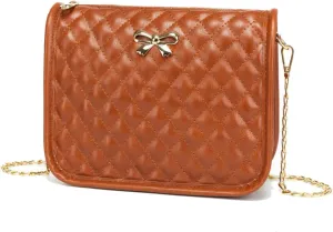 Hanbella Crossbody Purse for Women - Cute Quilted Leather Shoulder Bag with Gold Chain Strap for Teen Girls - Womens Clutch