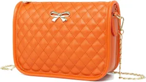 Hanbella Crossbody Purse for Women - Cute Quilted Leather Shoulder Bag with Gold Chain Strap for Teen Girls - Womens Clutch