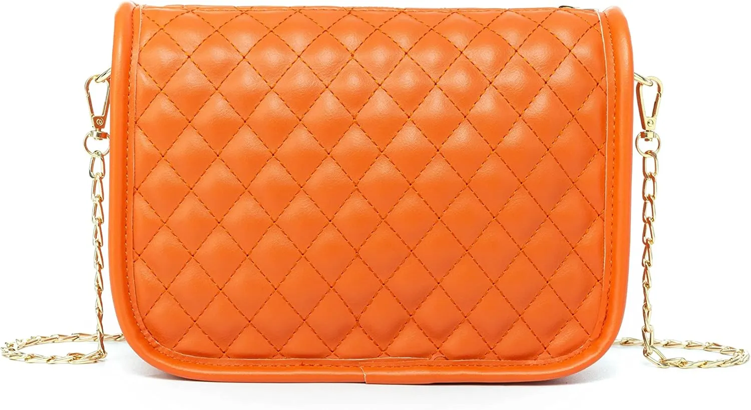 Hanbella Crossbody Purse for Women - Cute Quilted Leather Shoulder Bag with Gold Chain Strap for Teen Girls - Womens Clutch