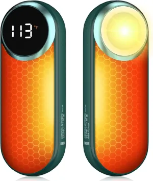 Hand Warmers Rechargeable,12000mAh Electric Hand Warmers with Light, 2 Pack Pocket Hot Hands Reusable Up to 20 Hours, Double Sided Heat Portable Heater for Hunting, Camping Gear, Stocking Stuffers