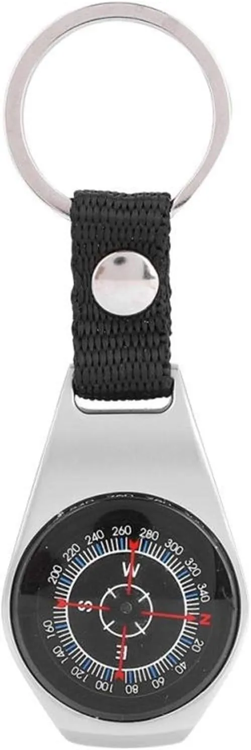 Handheld Compass Key Chain Guide Navigation Mini Zinc Alloy Hanging Compass Outdoor Camping Pocket Survival Tool