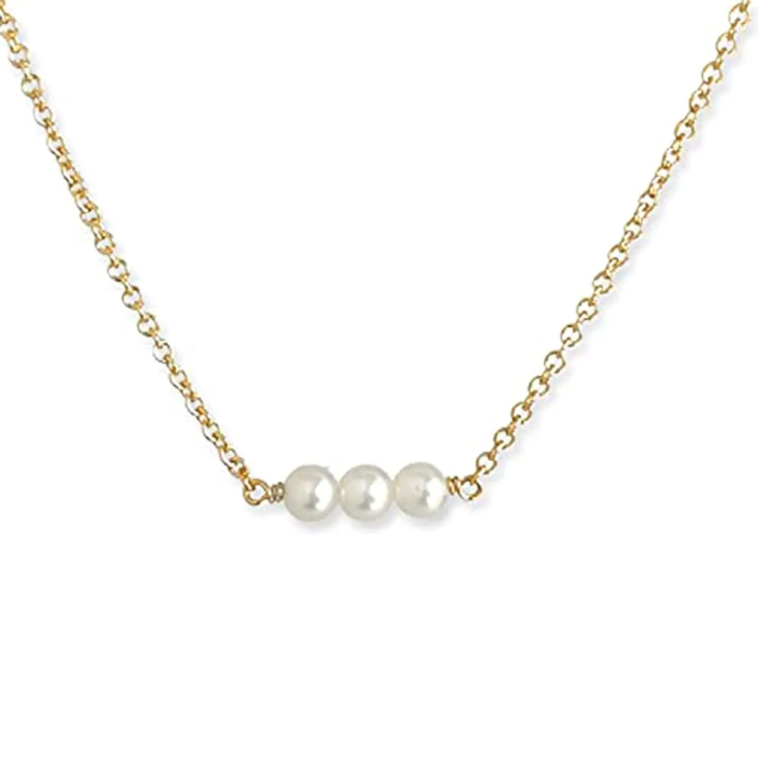 Handmade Tiny Pearl Necklace - Dainty Pearl Necklace - Small Pearl Choker Necklaces for Women - Freshwater Cultured White Pearl Jewelry (14k Gold FIlled)