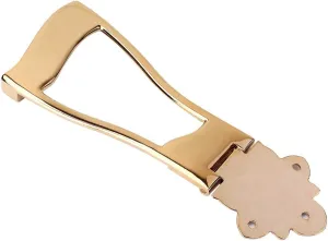 Healifty 6 String Guitar Trapeze Tailpiece Bridge for Jazz Archtop Guitar Replacement (Gold)