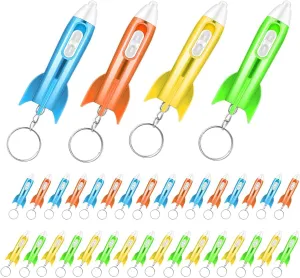 Helicopter Flashlight Keychain for Kids Rocket LED Flashlight Outer Space Themed Helicopter Key Ring Astronaut Party Favors (100)