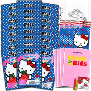 Hello Kitty Mini Party Favors Set for Kids - Bundle With 24 Grab n Go Play Packs, Coloring Pages, Stickers and More (Birthday Party Supplies)