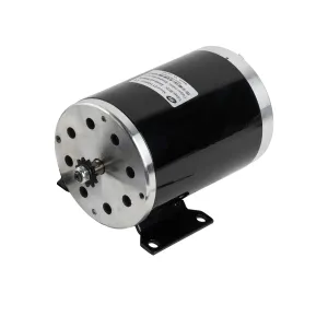 Hi-Gear Electric Motor 48 Volt DC 1000 Watt with Base for Scooter Bike Go-Kart Mini Bikes Model Numbers ZY1020G Replaces MY1020 Reversible with 11 Teeth Sprocket #25 Chain 6.35 Pitch