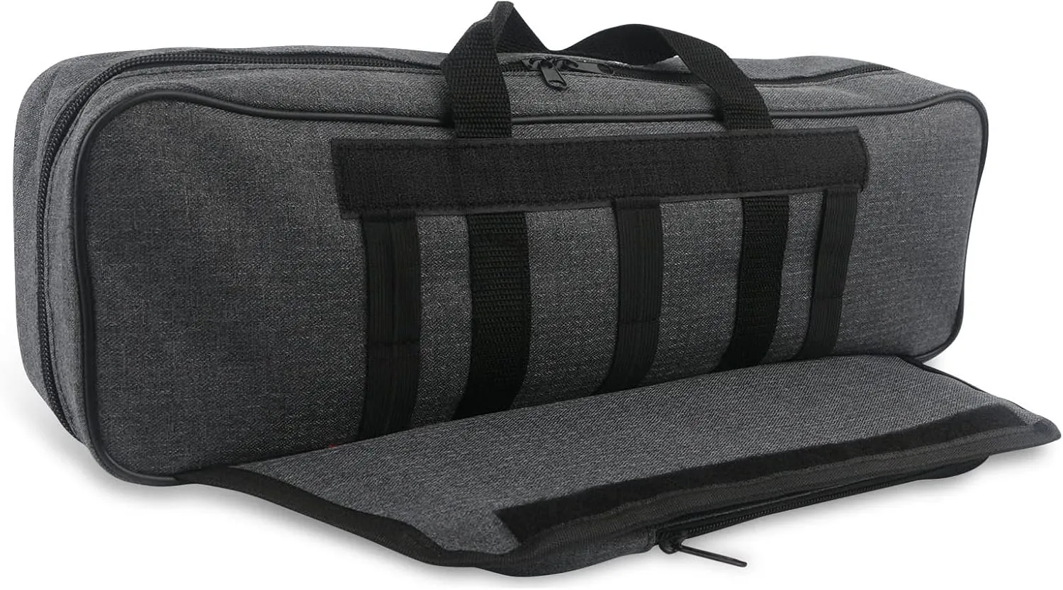 Hikary 43CM/17Inch Fishing Rod Case - Portable Folding Fishing Pole Tackle Storage Bag (gray)