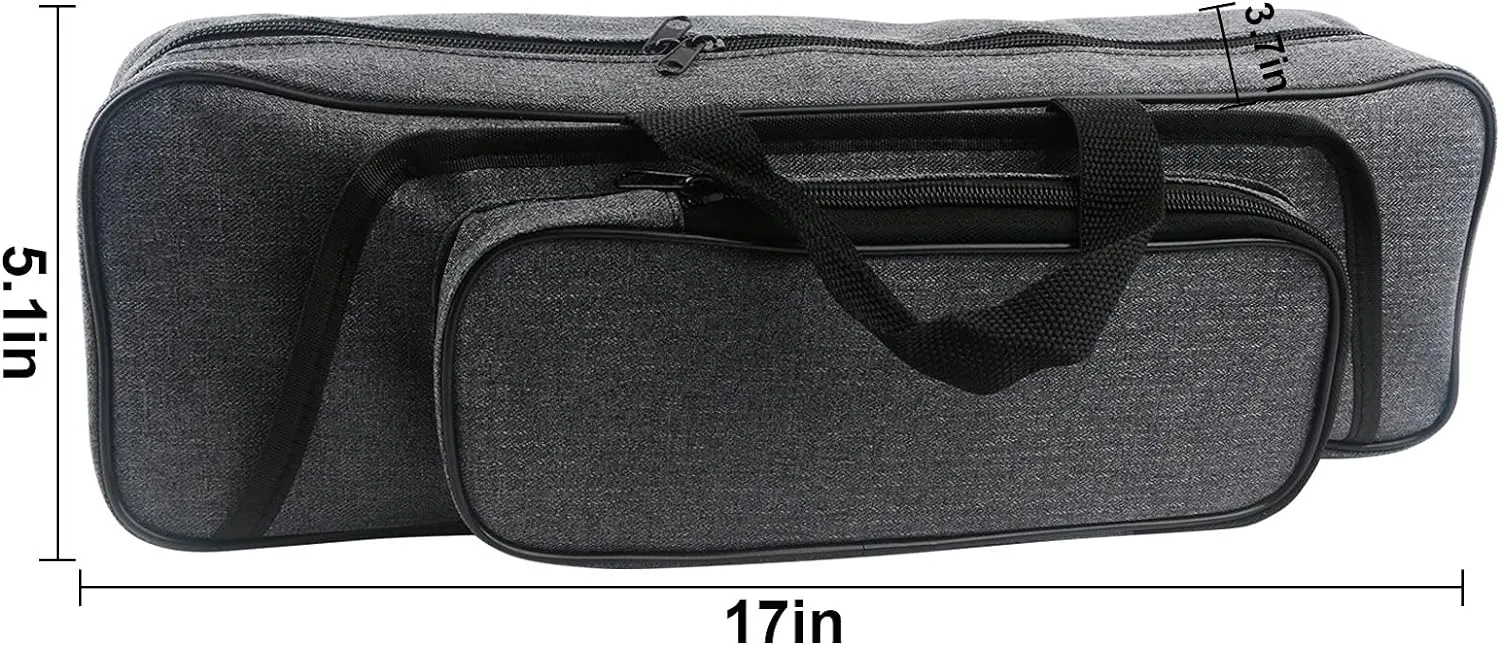Hikary 43CM/17Inch Fishing Rod Case - Portable Folding Fishing Pole Tackle Storage Bag (gray)