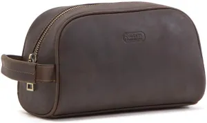 Hiram Men's Clutch Bag with Hand-held Belt,Genuine Leather Men's Wallet Crazy Horse Cow Leather Purse for Men(coffee)