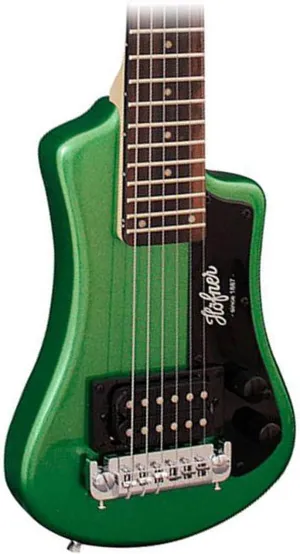 Hofner Shorty Limited Travel Electric Guitar w/ Gigbag - Metallic Dark Green