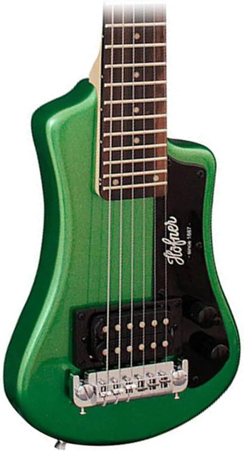 Hofner Shorty Limited Travel Electric Guitar w/ Gigbag - Metallic Dark Green