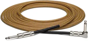 Hosa GTR-518R Straight to Right Angle Guitar Cable - 18 foot Tweed