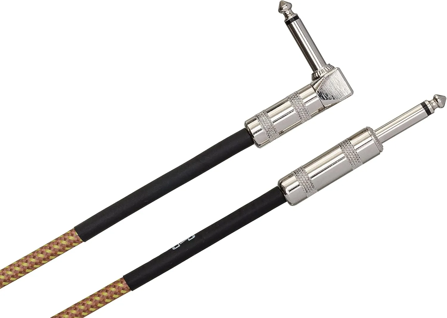 Hosa GTR-518R Straight to Right Angle Guitar Cable - 18 foot Tweed