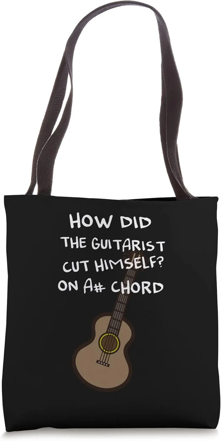 How did the guitarist cut himself On A# chord Tote Bag