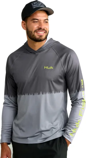 HUK Men's Pursuit Graphic Hoodie, Sun Protecting Fishing Shirt with Hood