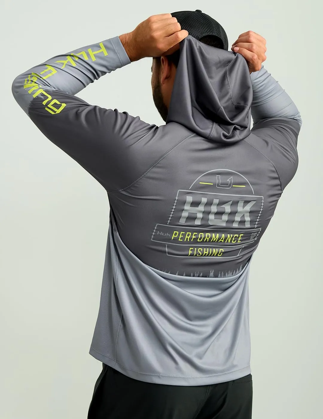 HUK Men's Pursuit Graphic Hoodie, Sun Protecting Fishing Shirt with Hood
