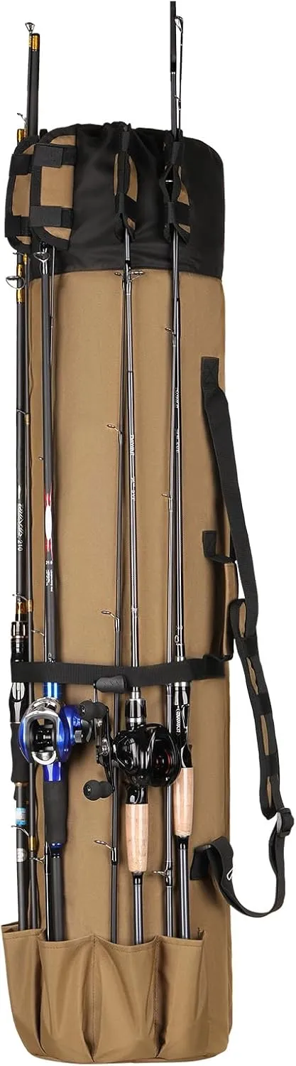 HUNTVP Fishing Rod Reel Case Bag Organizer Travel Carry Case Carrier Holder Pole Tools Storage Bags