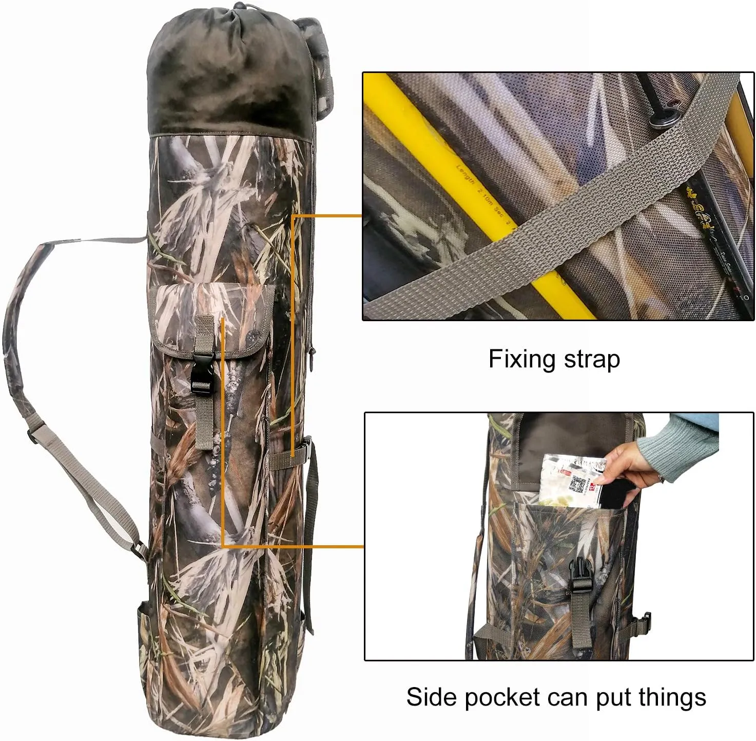 HUNTVP Fishing Rod Reel Case Bag Organizer Travel Carry Case Carrier Holder Pole Tools Storage Bags
