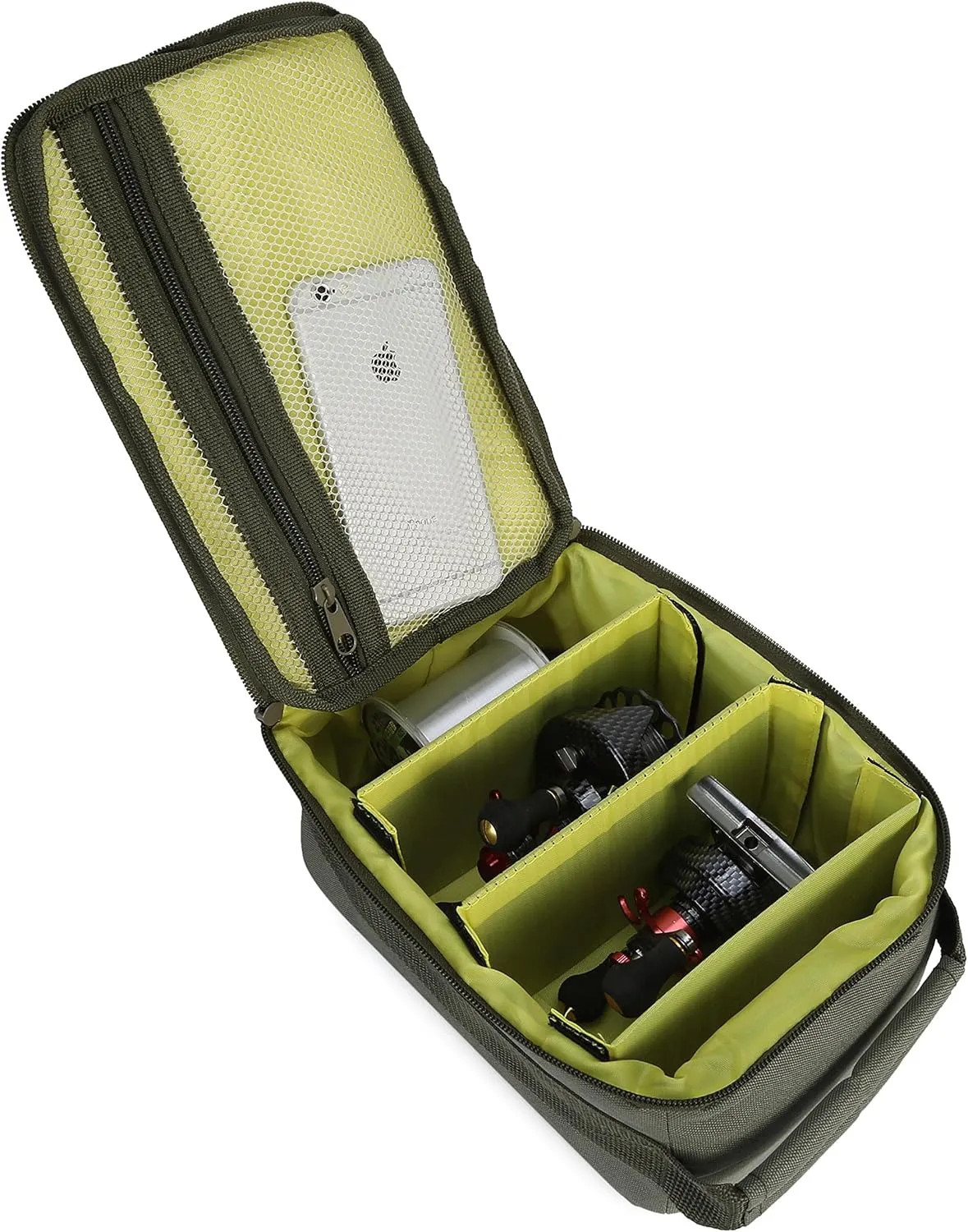 HUNTVP Portable Outdoor Reel & Gear Bag - Water-Resistant Fishing Tackle Carry Storage
