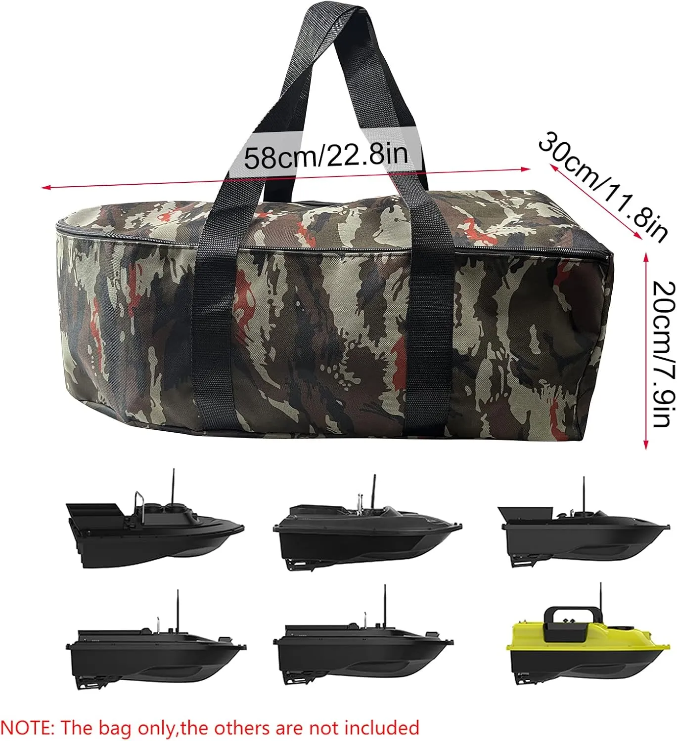 HXBER Handbag, Carry Bag for Bait Boat Water Repellent Fishing Boat Storage Bag