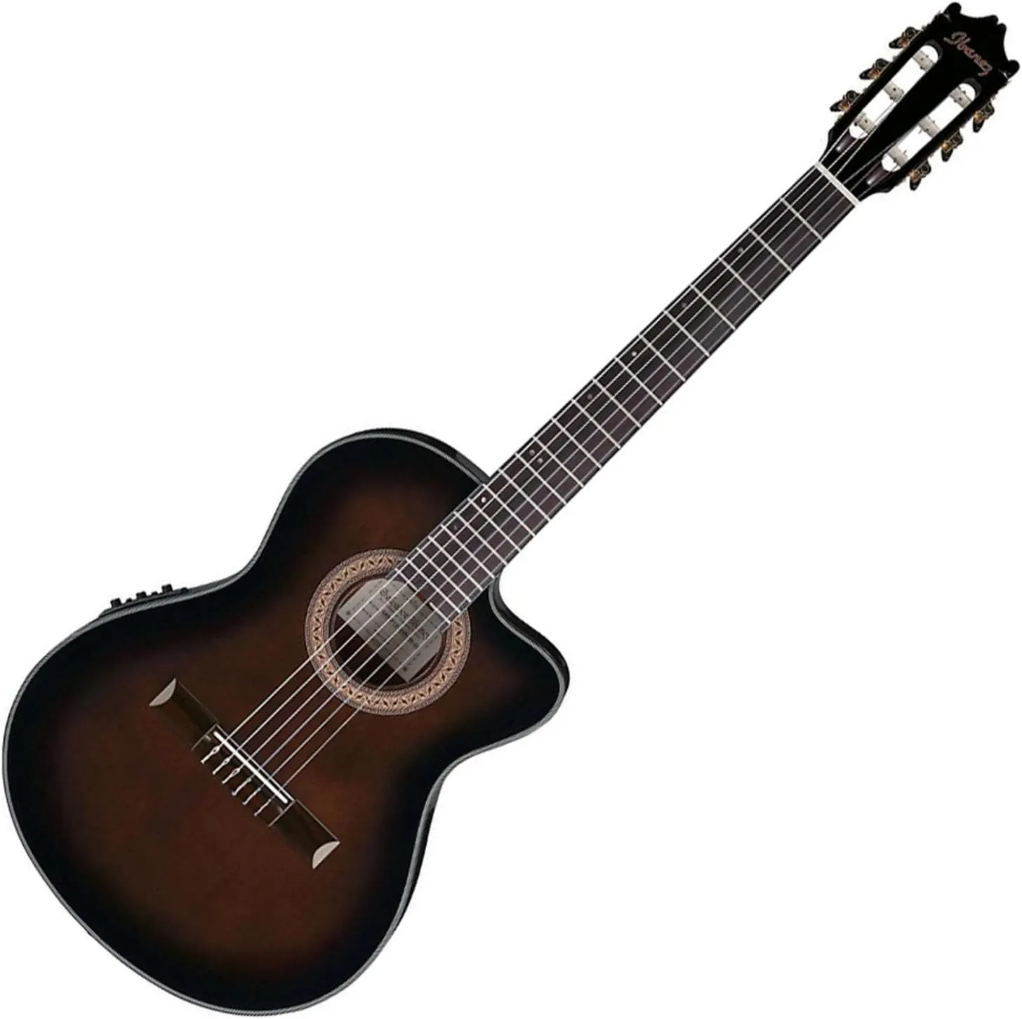 IbanezGA35TCEDVS Thinline Acoustic-Electric Classical GuitarDark Violin Burst