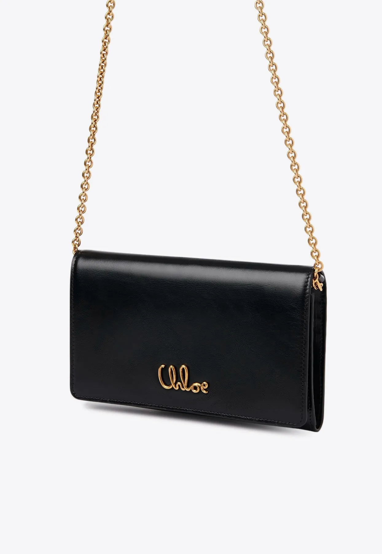 Iconic Logo Leather Chain Clutch